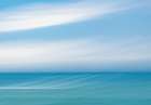 Blue and white abstract blur of sea and sky. Art Print